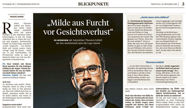 Milde aus Furcht vor Gesichtsverlust | Pressebericht | Thorsten Schleif