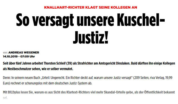 So versagt unsere Kuschel-Justiz | Pressebericht | Thorsten Schleif